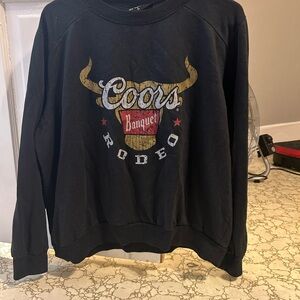 Coors Banquet Rodeo Black Crewneck Sweater